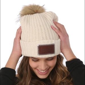 Love Your Melon White Pom Beanie (Natural Pom)